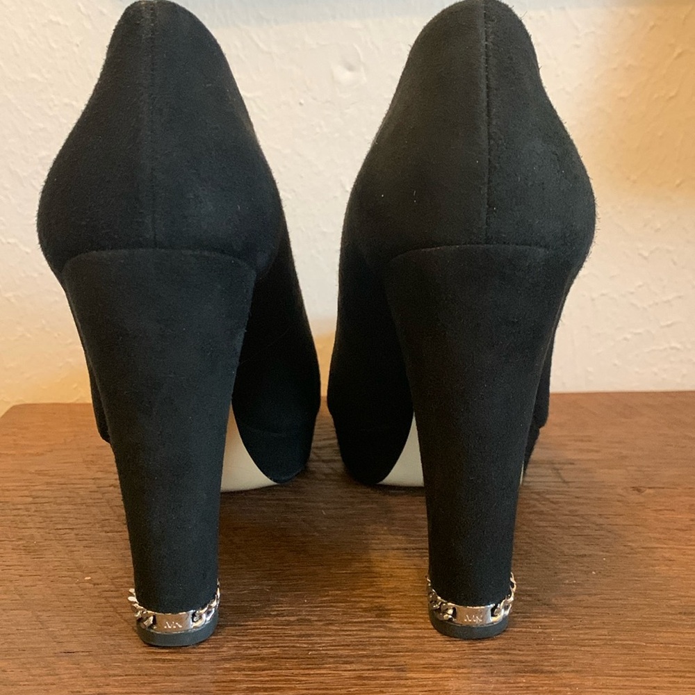 Michael Kors women’s black suede round toe thick heel - Picture 3 of 8